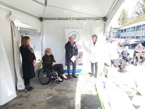 Surrey Mayor Doug McCallum and MLA Stephanie Cadieux shared a few words at the Peterson Place Open House.